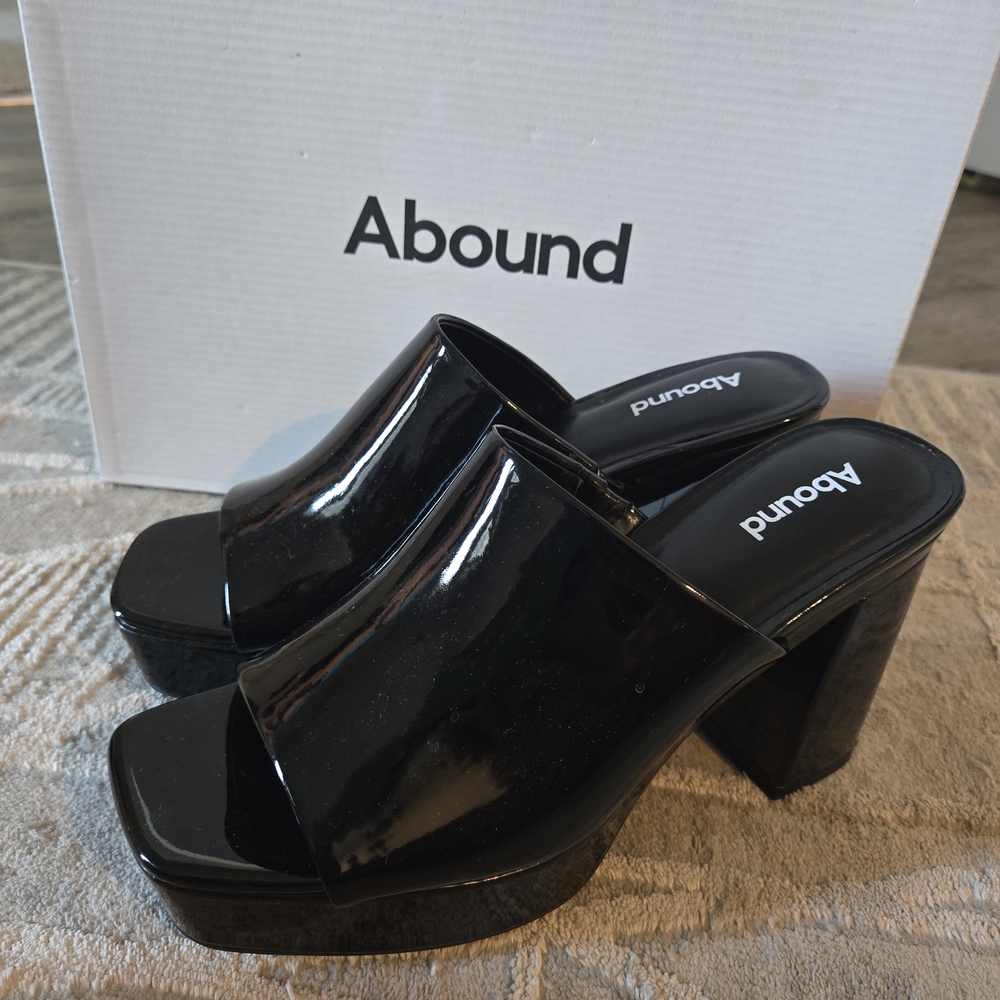 NEW Abound Black Platform Mules